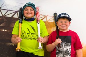 happy kids picking out their first viper wood bats